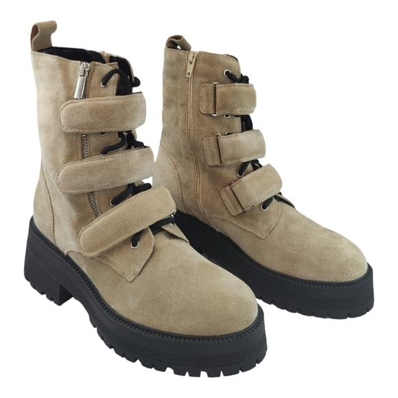 Free People Emmett Laceup Bootie Camel Suede Size EU 40 / US 10 - Picture 2 of 10